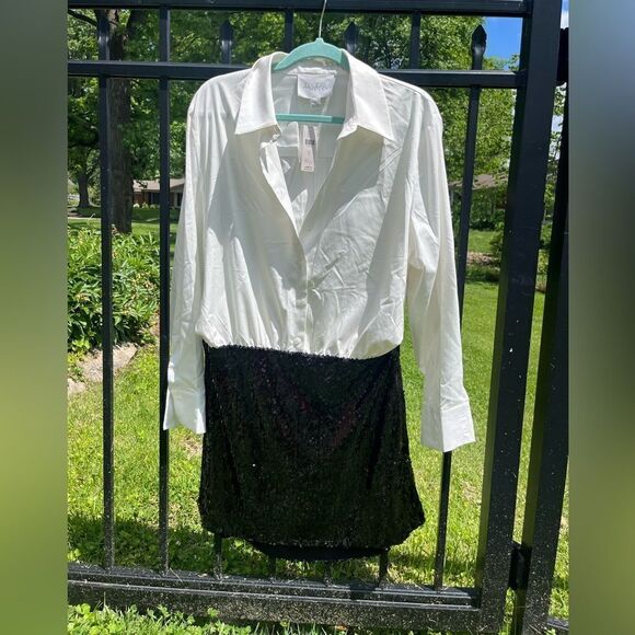 Anthropologie Mare Mare Buttondown Sequin Twofer Dress NWT - Picture 7 of 9